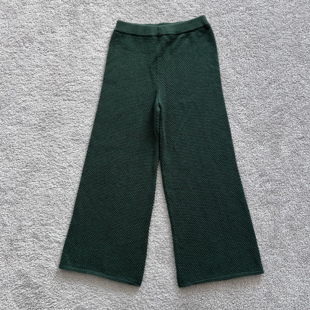 Free People FP Beach Hailee Wide Leg Pants Womens XS Green Knit Lounge